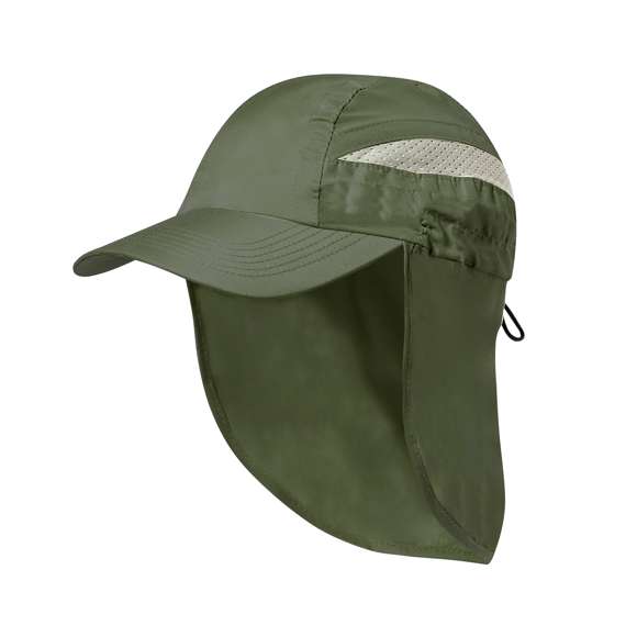 Gorra deportiva en suave microfibra de diseño bicolor en vivos colores. Cierre elástico con accesorio de ajuste y paneles de redecilla para el sudor. Además, con solapa para proteger del sol el cuello.