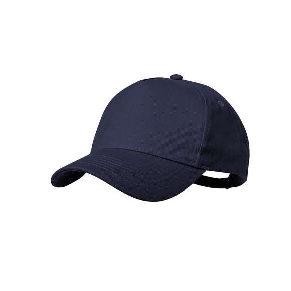 Gorra de 5 paneles en Algodón Orgánico de suave acabado. Con cierre ajustable de hebilla y orificios de ventilación bordados. Disponible en variada gama de colores, con logotipo en etiqueta.
