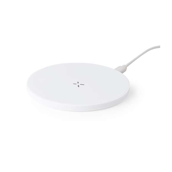 Cargador inalámbrico 15W de diseño circular fabricado en RABS. Compatible con dispositivos equipados con tecnología de carga inalámbrica Qi. Base antideslizante, con cable cargador Tipo C incluido. Presentado en caja individual de diseño kraft, con manual de instrucciones en español e inglés.El RABS es un plástico altamente reciclable de gran resistencia y con multitud de aplicaciones que lo convierten en una solución eco-friendly. Con certificación RCS, que garantiza el origen reciclado del mismo.Fabricado conforme a los estándares RoHS y en cumplimiento con los siguientes requisitos de seguridad:Sistema de protección contra sobrecalentamiento.Sistema de protección contra sobrecarga.Sistema de bloqueo para evitar cortocircuitos.