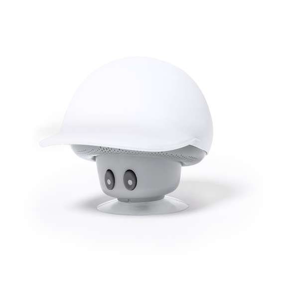 Altavoz de original diseño seta con gorra y función soporte para móvil. Conectividad Bluetooth 5.0, con 3W de potencia y función manos libres. Cuerpo con suave acabado de tacto goma y ventosa de fijación para función soporte. Cable Micro USB incluido y presentado en atractiva caja de diseño kraft. Disponible manual de instrucciones en español e inglés.
