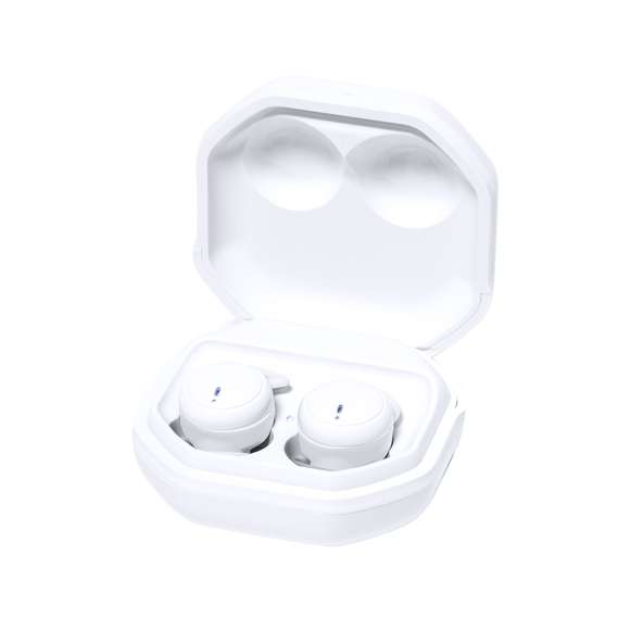 Auriculares intraurales en elegante acabado blanco y conexión Bluetooth 5.0. De diseño ergonómico y compacto, permitiendo apoyar la oreja o cubrirla sin ocasionar molestias. Incluyen botón de control táctil integrado en el auricular, con base de carga a juego. Función manos libres y recargables, con cable Tipo C incluido. Presentados en estuche individual de lujo con tapa de bisagra y con base de carga de 250mAh. Presentados en atractiva caja de diseño kraft, con manual de instrucciones en español e inglés.Fabricados conforme a los estándares RoHS y en cumplimiento con los siguientes requisitos de seguridad:Sistema de protección contra sobrecalentamiento.Sistema de protección contra sobrecarga.Sistema de bloqueo para evitar cortocircuitos.