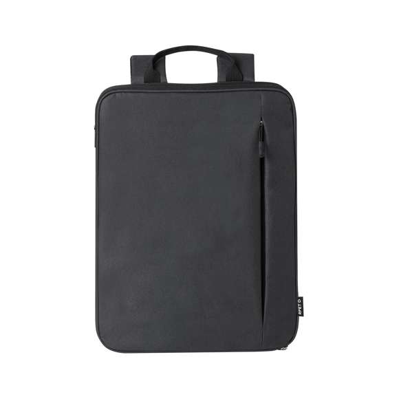 Mochila extensible confeccionada en resistente 600D RPET. Equipada con cierre de cremallera de doble tirador, con posibilidad para ampliar la capacidad. Su interior cuenta con compartimentos acolchados diseñados para tablet de hasta 10 pulgadas y portátil de hasta 15 pulgadas. Las cintas de hombros son acolchadas, ajustables y desmontables, permitiendo guardarlas en el bolsillo trasero. La mochila incluye una cinta para fijarla a las maletas y un asa superior para un fácil transporte en la mano. Logotipo RPET en etiqueta. Presentado en una bolsa individual reciclada. El material RPET se elabora a partir de plástico reciclado, para así fomentar la reutilización de residuos plásticos y ayudar a la sostenibilidad del planeta.