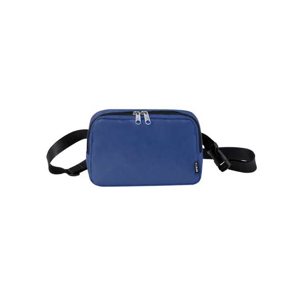 Riñonera de diseño rectangular fabricada en poliéster RPET 600D. Cuenta con un bolsillo central cierre de cremallera, con doble tirador, y cinta ajustable con cierre de hebilla. Además incluye etiqueta distintiva de RPET y viene presentada individualmente en bolsa reciclada.El material RPET se elabora a partir de plástico reciclado, para así fomentar la reutilización de residuos plásticos y ayudar a la sostenibilidad del planeta.