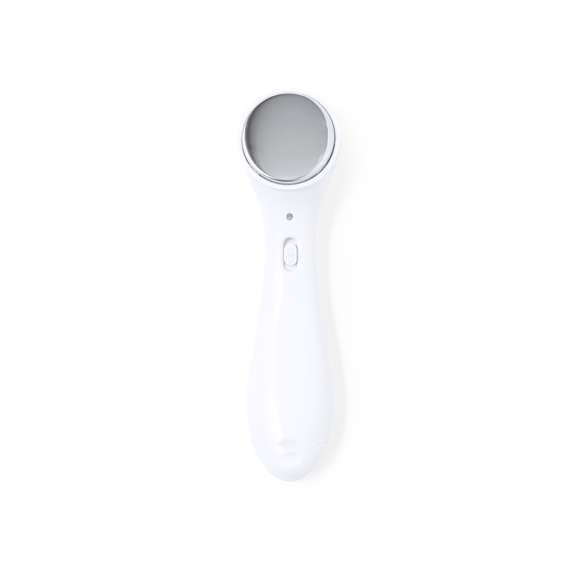 Limpiador facial eléctrico. Eficaz instrumento de belleza para limpiar en profundidad la piel del rostro mediante la vibración, provocando placentero masaje con su base plana y ayudando a abrir los poros para una mejor higienización. Con posibilidad de escoger entre corrientes positivas o negativas, funciona con pila de botón (incluida). Presentado en una caja de diseño kraft.