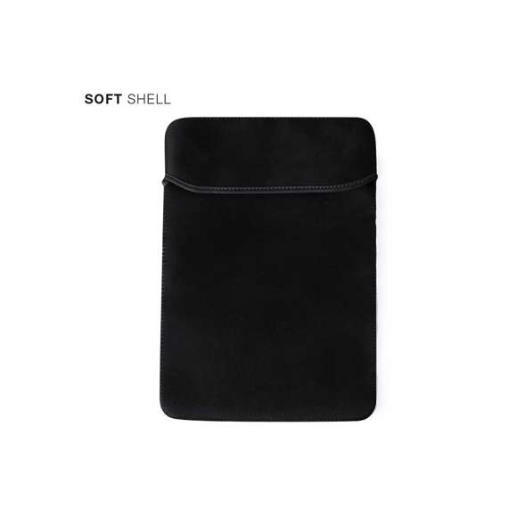 Práctica funda de ordenador portátil fabricada en soft shell. Capacidad para un portátil máximo de 15 pulgadas en color negro.