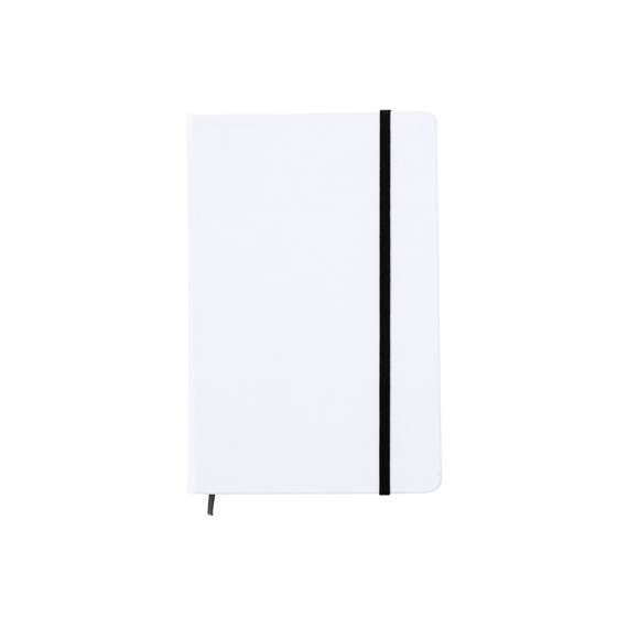 Bloc de notas con tapas rígidas elaboradas con RPET 600D. Con portada y contraportada en blanco, de 100 páginas en lisas, con banda elástica y marcapáginas en variados y vivos colores. Especialmente diseñado para marcaje a todo en sublimación. Con logotipo RPET en contraportada. Presentado en bolsa individual. El material RPET se elabora a partir de plástico reciclado, para así fomentar la reutilización de residuos plásticos y ayudar a la sostenibilidad del planeta.