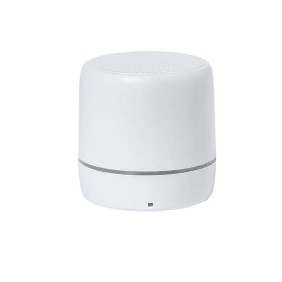 Compacto altavoz de conexión Bluetooth con interior iluminado con LEDs. Superficie exterior especialmente diseñada para marcaje en láser y así iluminar el logotipo marcado. Disponible en varios colores con suave acabado y conexión Bluetooth 5.0, ofrece 3W de potencia, tiene función de manos libres y soportes de goma antideslizantes en la base. Compatible con iOS y Android, incluye cable de carga Tipo C y viene presentado en atractiva caja de diseño kraft. Disponible manual de instrucciones en español e inglés.
