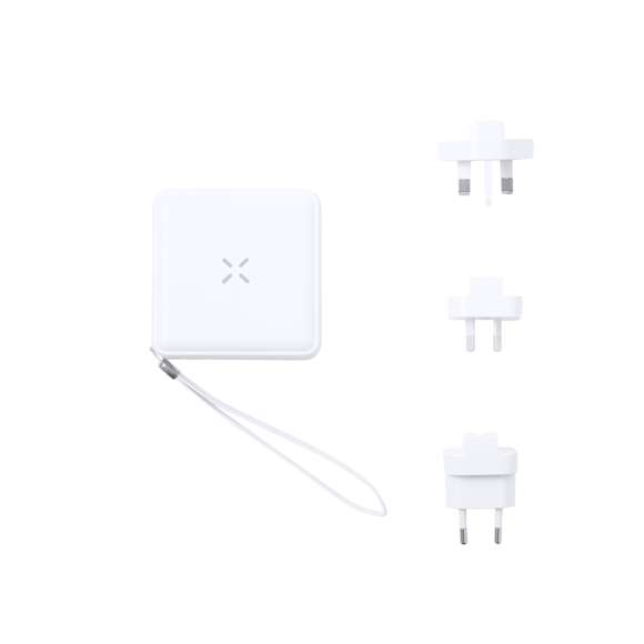 Adaptador viaje inalámbrico, multifunción y multisalida con powerbank integrado de 10.000 mAh de capacidad de carga. De elegante diseño en color blanco y amplia superficie de marcaje. Función de carga inalámbrica con tecnología magsafe, conexión dual de entrada y salida de corriente Tipo C y salidas USB. Con dos cables de salida integrados con conectores Tipo C y 2 en 1 (Micro USB y Lightning). Simultaneidad de uso para todas las funciones, con adaptadores de enchufe de pared para USA, Europa, Asia, Reino Unido y Australia. Presentado en atractiva caja de diseño kraft. Disponible manual de instrucciones en español e inglés.Las capacidades mostradas en todas nuestras baterías auxiliares externas son reales, incorporando todas ellas baterías de grado A y no recicladas, con una vida útil de al menos 500 ciclos de carga y según normativa CE.Además, están fabricadas conforme a los estándares RoHS y en cumplimiento con los siguientes requisitos de seguridad:Sistema de protección contra sobrecarga del power bank.Sistema de protección contra descarga completa que proporciona una mayor durabilidad del power bank.Sistema de bloqueo para evitar cortocircuitos.Sistema de transferencia de carga constante, acorde con la capacidad del dispositivo de destino.