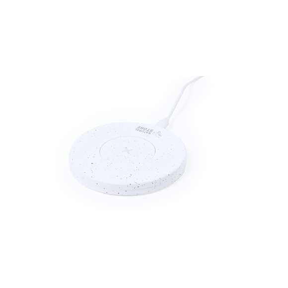 Cargador inalámbrico circular 15W, fabricado a partir de extractos de piedra natural en combinación con resistente ABS. Base antideslizante e indicador LED de estado de carga. Cable Tipo C incluido y compatible con smartphones con tecnología de carga inalámbrica. Presentado en atractiva caja de diseño kraft.Fabricado con extractos de piedra natural, ayudando a la reducción del uso de plásticos, además de proporcionar un acabado suave y resistente.Fabricado conforme a los estándares RoHS y en cumplimiento con los siguientes requisitos de seguridad:Sistema de protección contra sobrecalentamiento.Sistema de protección contra sobrecarga.Sistema de bloqueo para evitar cortocircuitos.