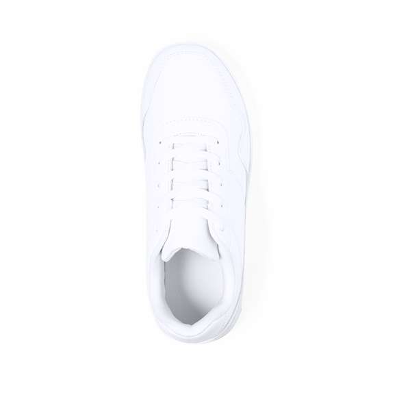 Elegancia y comodidad con las zapatillas blancas de poliéster. Fabricadas con precisión en poliéster de alta calidad, estas zapatillas combinan estilo y durabilidad. Las cordoneras a juego añaden un toque único a cada paso, además de un ajuste perfecto. Disponibles en tallas que van desde la 36 hasta la 46. Estas zapatillas, ya sea para un paseo casual o un día agitado, aportan confort y están a la moda.