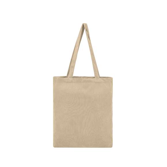 Bolsa confeccionada en resistente poliéster de 260g/m2, ofrece un acabado cosido con un tacto de pana y asas largas reforzadas de 60 cm. Disponible en una variada gama de colores, esta bolsa presenta una resistencia que la hace capaz de soportar hasta 9 kg de peso.