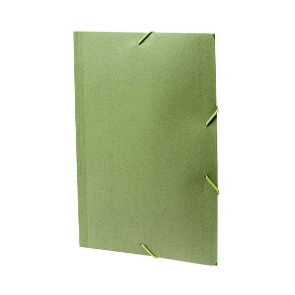 Carpeta fabricada a partir de caña de trigo. Tapa flexible, con interior especial para sujetar los folios y banda elástica de cierre. Disponible en varios colores.La caña de trigo fomenta la utilización de materias primas naturales, reduciendo así las emisiones contaminantes.