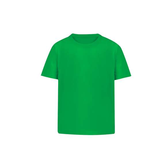 Camiseta de niño confeccionada en 100% algodón peinado Ring Spun y estilo Single Jersey de 160g/m2. Tacto suave y corte moderno, confeccionada en tejido tubular sin costuras laterales. Cuello redondo estrecho en canalé 2x2. Doble costura en dobladillo y mangas para una mayor durabilidad y resistencia al uso intensivo. Disponible en gama de colores de moda y en tallas 4-5, 6-8, 10-12.