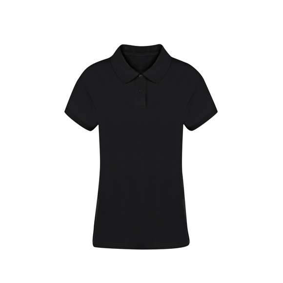 Polo de mujer de manga corta. Confeccionado en piqué 100% algodón peinado Ring Spun de 220g/m2. Tacto suave y corte moderno, con aperturas laterales en los bajos y disponible en variada gama de colores. Tapeta de dos botones, con doble costura en dobladillo y mangas, para una mayor durabilidad y resistencia al uso intensivo. Disponible en tallas S, M, L, XL y XXL.