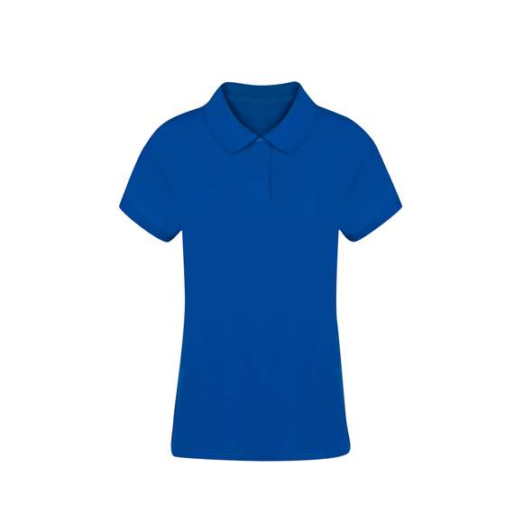 Polo de mujer de manga corta. Confeccionado en piqué 100% algodón peinado Ring Spun de 220g/m2. Tacto suave y corte moderno, con aperturas laterales en los bajos y disponible en variada gama de colores. Tapeta de dos botones, con doble costura en dobladillo y mangas, para una mayor durabilidad y resistencia al uso intensivo. Disponible en tallas S, M, L, XL y XXL.