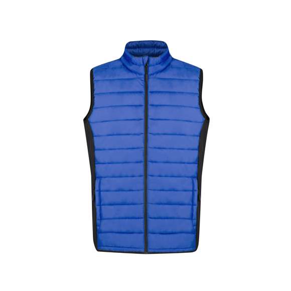 Chaleco resistente al viento y al agua, en cálida combinación de materiales soft shell y poliéster, con interior acolchado. De elegante construcción y en variada gama de colores, con detalles y laterales en negro. Cierre de cremallera y bolsillos laterales de cremallera, con tiradores para fácil apertura. Disponible en tallas S, M, L, XL, XXL.