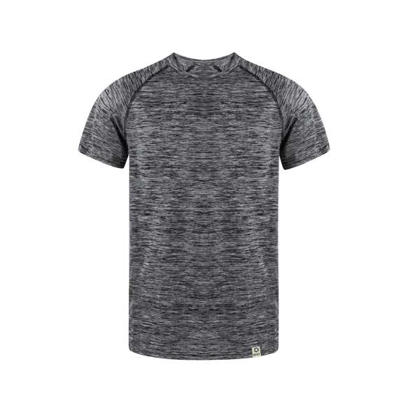 Camiseta técnica para adulto en material RPET transpirable de 135g/m2 y teñido Space Dye. Con manga ranglán, cuello redondo y etiqueta con logotipo RPET. Disponible en variada gama de colores Space Dye y en tallas XS, S, M, L, XL, XXL.El material RPET se elabora a partir de plástico reciclado, para así fomentar la reutilización de residuos plásticos y ayudar a la sostenibilidad del planeta.