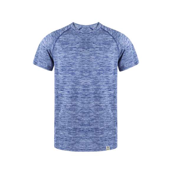 Camiseta técnica para adulto en material RPET transpirable de 135g/m2 y teñido Space Dye. Con manga ranglán, cuello redondo y etiqueta con logotipo RPET. Disponible en variada gama de colores Space Dye y en tallas XS, S, M, L, XL, XXL.El material RPET se elabora a partir de plástico reciclado, para así fomentar la reutilización de residuos plásticos y ayudar a la sostenibilidad del planeta.