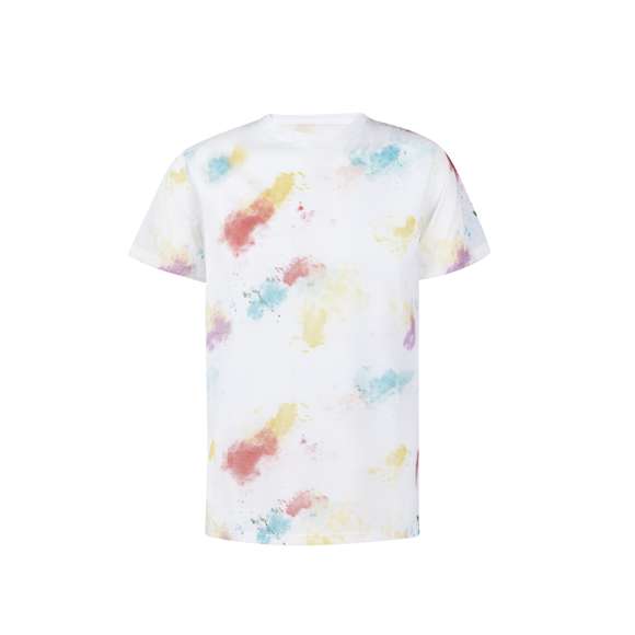 Camiseta para adulto en material 100% poliéster transpirable de 160g/m2 con textura de algodón. Con cuello redondo y atrevido diseño con estampados inspirado en una paleta de pinturas. Disponible en tallas S, M, L, XL, XXL.