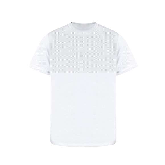 Camiseta técnica para adulto en 100% poliéster de 140g/m2. Fabricada en cómodo y suave tejido transpirable microperforado, con un ligero cambio de tonalidad entre la zona del pecho y el resto de la camiseta. De cuello redondo y en variada gama de colores. Disponible en tallas XS, S, M, L, XL, XXL.