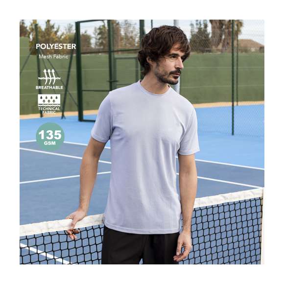 Camiseta técnica para adulto en 100% poliéster de 135g/m2. Fabricada en cómodo y suave tejido transpirable microperforado, De cuello redondo y en varios colores. Disponible en tallas XS, S, M, L, XL, XXL.