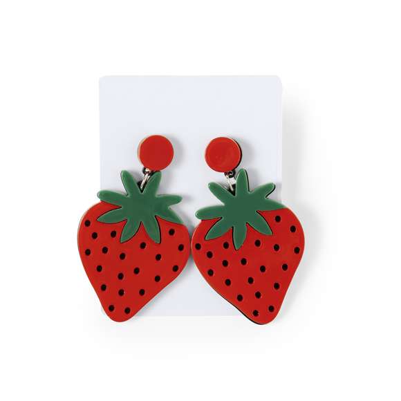 Fresca y original colección de pendientes frutales. Cautivadores y llenos de color, tienen forma de fresa, pitaya, manzana, sandía o limón, siendo una declaración de estilo. Fabricados con atención a los detalles y con cierre de clip. Presentados individualmente en cartón blanco y embolsados.