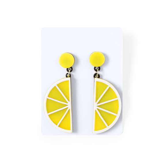 Fresca y original colección de pendientes frutales. Cautivadores y llenos de color, tienen forma de fresa, pitaya, manzana, sandía o limón, siendo una declaración de estilo. Fabricados con atención a los detalles y con cierre de clip. Presentados individualmente en cartón blanco y embolsados.