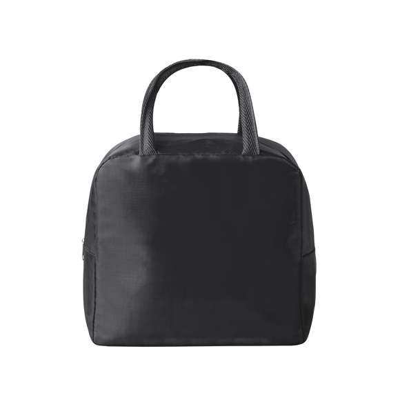 Nevera en resistente poliéster 210D. Compartimento principal con cierre de cremallera e interior en aluminio con base reforzada. Incluye asas a conjunto. Disponible en variada gama de colores. Presentada individualmente en bolsa reciclada.