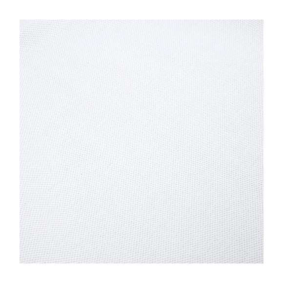 Polo de piqué para mujer en color blanco. En material 100% algodón de 220g/m2. Con dos botones de cierre a juego y aperturas laterales en los bajos. Tallas S, M, L, XL, XXL.