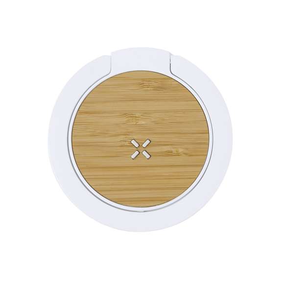 Lámpara multifunción fabricada en bambú. Con cargador inalámbrico de 15W integrado y 27 LEDs en un aro plegable que también hace de soporte. Compatible con dispositivos móviles de carga inalámbrica y con cable cargador Tipo C incluido, y presentada en una atractiva caja de diseño kraft. Disponible manual de instrucciones en español e inglés.Materiales como el bambú fomentan la utilización de materias primas naturales, reduciendo las emisiones contaminantes. Proviene de una planta de gran resistencia y versatilidad, con crecimiento y regeneración rápidos, siendo una excelente alternativa al uso de madera tradicional.Fabricada conforme a los estándares RoHS y en cumplimiento con los siguientes requisitos de seguridad:Sistema de protección contra sobrecalentamiento.Sistema de protección contra sobrecarga.Sistema de bloqueo para evitar cortocircuitos.
