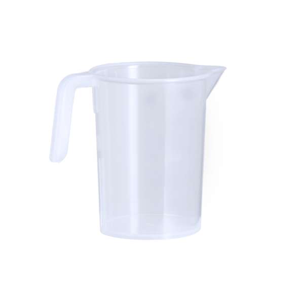 Jarra medidora de 500 ml fabricada en resistente PP transparente con asa. Con medidor lateral en tramos de 20 ml / 5oz y vertedor en el borde para evitar derrames.