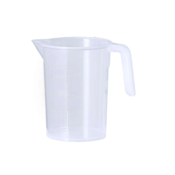 Jarra medidora de 500 ml fabricada en resistente PP transparente con asa. Con medidor lateral en tramos de 20 ml / 5oz y vertedor en el borde para evitar derrames.
