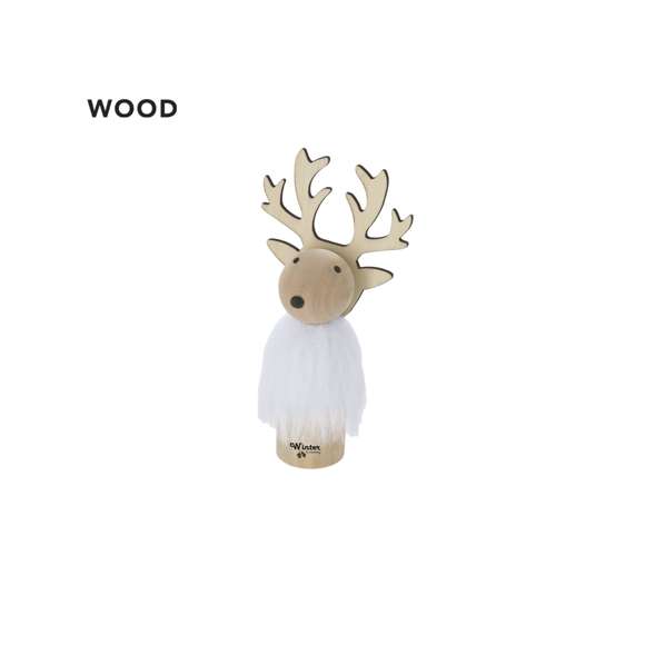 Adorno navideño fabricado en suave madera y suave pelaje blanco. Con base especial para el marcaje.Elaborado con elementos vegetales para así fomentar la utilización de materias primas naturales y reducir las emisiones contaminantes.