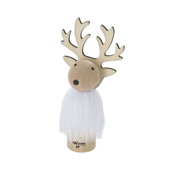 Adorno navideño fabricado en suave madera y suave pelaje blanco. Con base especial para el marcaje.Elaborado con elementos vegetales para así fomentar la utilización de materias primas naturales y reducir las emisiones contaminantes.