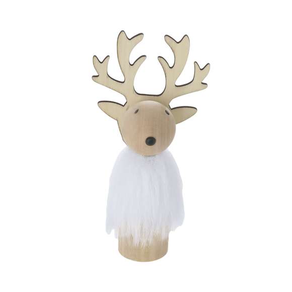 Adorno navideño fabricado en suave madera y suave pelaje blanco. Con base especial para el marcaje.Elaborado con elementos vegetales para así fomentar la utilización de materias primas naturales y reducir las emisiones contaminantes.