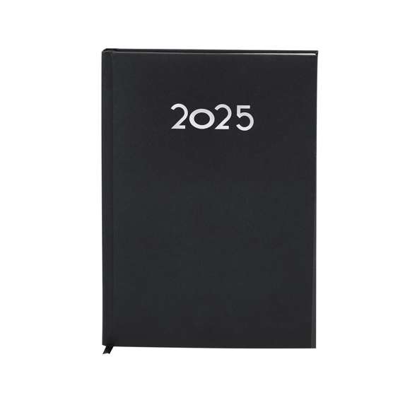 Agenda de tamaño B5 acabada en suave y resistente PU. Con cubiertas rígidas. Incluye caja kraft de presentación.Diseño página día y marcapáginas de tela. En 2 idiomas: castellano e inglés.