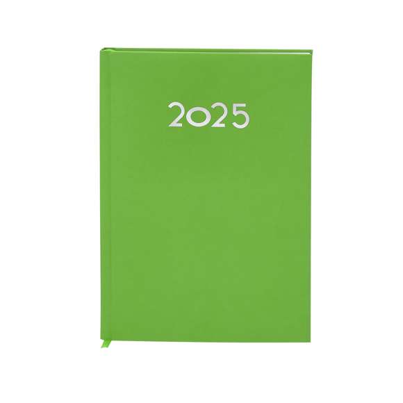 Agenda de tamaño B5 acabada en suave y resistente PU. Con cubiertas rígidas. Incluye caja kraft de presentación.Diseño página día y marcapáginas de tela. En 2 idiomas: castellano e inglés.