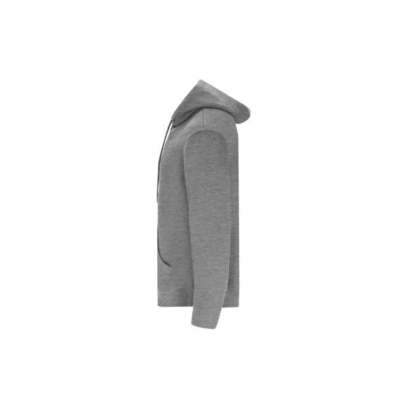 Sudadera con capucha Unisex de Algodón Orgánico y Poliéster Reciclado, en suave felpa perchada de 280 g/m2. Con capucha forrada de doble capa, cordones redondos ajustables -con topes a juego- y ojales metálicos. Puños y cintura de punto canalé de elastano y bolsillo frontal tipo canguro. Cubrecosturas reforzado en cuello, con etiqueta distintiva eco.