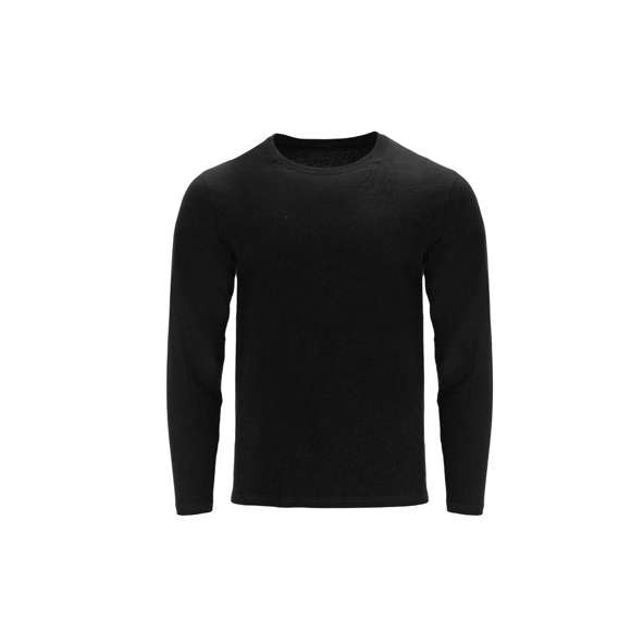 Camiseta de manga larga adulto en color, de suave y agradable tacto en 100% algodón, punto liso de 160 g/m2 (color gris: 85% algodón + 15% viscosa). Confeccionada en tejido tubular, de puños sin canalé. Con cuello redondo acanalado 1x1 y cubrecosturas reforzados en el cuello a juego.