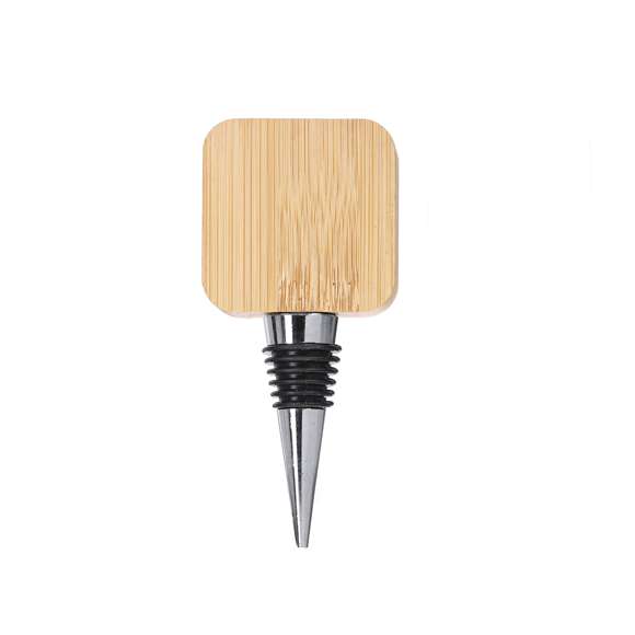 Práctico tapón para botellas con abridor integrado. Fabricado en bambú y acero inox. Incluye aros de silicona en el tapón para un ajuste perfecto al cuello de la botella.Materiales como el bambú fomentan la utilización de materias primas naturales reduciendo las emisiones contaminantes. Además, el bambú proviene de una planta de gran resistencia y versatilidad, con crecimiento y regeneración rápida, siendo una excelente alternativa al uso de madera tradicional.