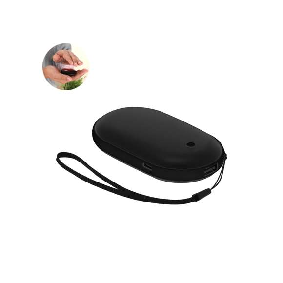 Batería auxiliar externa con función Calienta Manos. Fabricada en aluminio. Dispone de botón frontal ON/OFF que desprende un agradable calor, con 3 modos de intensidad. Incluye cinta para muñeca y 3 indicadores de nivel de carga. De 4000mAh. Con conexión de entrada y salida Tipo C -cable incluido- y salida USB para cargar cualquier dispositivo. Tipo C Entrada/Salida: 5V DC 2.4A1 Salida USB: 5V DC 2.4ALas capacidades mostradas en todas nuestras baterías auxiliares externas son reales, incorporando todas ellas baterías de grado A y no recicladas, con una vida útil de al menos 500 ciclos de carga y según normativa CE. Además, están fabricadas conforme a los estándares RoHS y en cumplimiento con los siguientes requisitos de seguridad:Sistema de protección contra sobrecarga del power bank. Sistema de protección contra descarga completa que proporciona una mayor durabilidad del power bank. Sistema de bloqueo para evitar cortocircuitos. Sistema de transferencia de carga constante, acorde con la capacidad del dispositivo de destino.