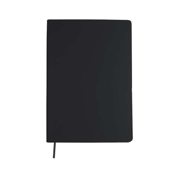 Bloc de notas con tapas blandas fabricadas en PU reciclada. Interior con 80 hojas color crema de disposición a una raya. Incluye marcapáginas a juego. Con distintivo PU Reciclada. La PU reciclada destaca por su resistencia y elasticidad. Este material reciclado y reciclable es una opción sostenible que rescata las fibras desechadas en los procesos de fabricación, minimizando así el desperdicio de material y contribuyendo a su vez a reducir el impacto ambiental, manteniendo a la vez sus propiedades originales.