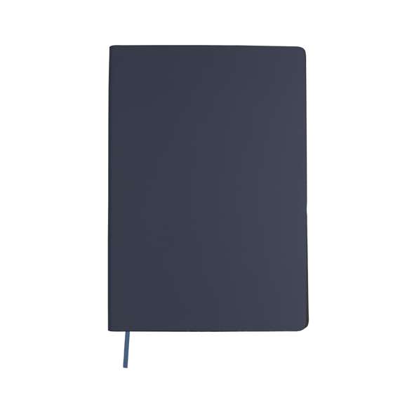 Bloc de notas con tapas blandas fabricadas en PU reciclada. Interior con 80 hojas color crema de disposición a una raya. Incluye marcapáginas a juego. Con distintivo PU Reciclada. La PU reciclada destaca por su resistencia y elasticidad. Este material reciclado y reciclable es una opción sostenible que rescata las fibras desechadas en los procesos de fabricación, minimizando así el desperdicio de material y contribuyendo a su vez a reducir el impacto ambiental, manteniendo a la vez sus propiedades originales.