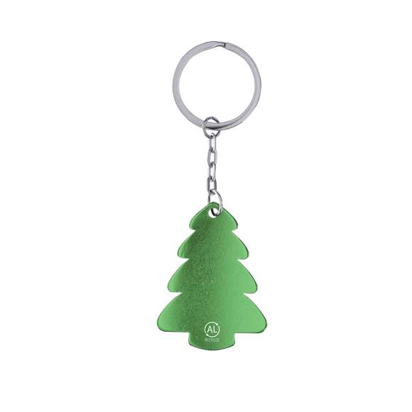 Llavero con diseño Árbol de Navidad fabricado en Aluminio Reciclado. Con distintivo de Aluminio Reciclado.El aluminio reciclado es un material con posibilidades de reciclaje casi infinitas, sin perder sus propiedades originales y consumiendo menos energía en este proceso.Certificación GRS (Global Recycled Standard / Estándar de Reciclaje Global), que garantiza el origen reciclado del material usado para fabricar el producto.
