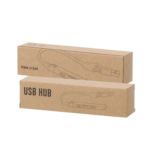 Puerto USB fabricado en Aluminio Reciclado. Con conexión dual USB/Tipo C y 4 puertos: 1 conexión Tipo C 3.0 y 3 puertos USB. Con distintivo Aluminio Reciclado. El aluminio reciclado es un material con posibilidades de reciclaje casi infinitas, sin perder sus propiedades originales y consumiendo menos energía en este proceso. Certificación GRS (Global Recycled Standard / Estándar de Reciclaje Global), que garantiza el origen reciclado del material usado para fabricar el producto.