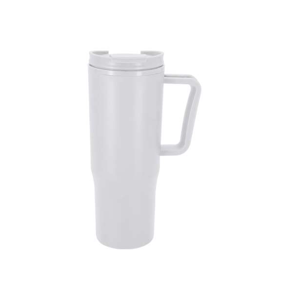 Taza térmica fabricada en resistente PP Reciclado de doble pared y 800 ml de capacidad. Tapa con dosificador de fácil apertura, que incluye un orificio para pajita. Libre de BPA. Con asa de agarre ergonómica. Con distintivo PP Reciclado.El PP Reciclado es un plástico reciclado y altamente reciclable, de gran resistencia y apto para multitud de aplicaciones. Con certificación Food Grade, garantizando la seguridad cuando los alimentos entran en contacto con el material usado para fabricar el producto.Con certificación Food Grade, garantizando la seguridad cuando los alimentos entran en contacto con el material usado para fabricar el producto.
