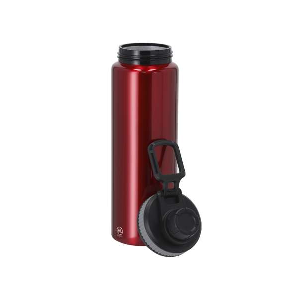 Bidón de Aluminio Reciclado con 800 ml de capacidad. Incluye tapadera color negro con sistema de cierre a rosca, agarre de silicona gris para un óptimo sellado, dosificador y asa para transporte ajustable. Incluye distintivo Aluminio Reciclado.El aluminio reciclado es un material con posibilidades de reciclaje casi infinitas, sin perder sus propiedades originales y consumiendo menos energía en este proceso.Certificación GRS (Global Recycled Standard / Estándar de Reciclaje Global), que garantiza el origen reciclado del material usado para fabricar el producto.