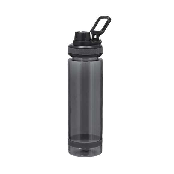 Bidón en resistente RPET y 700 ml de capacidad. En color translúcido mate. Incluye tapa negra de cierre a rosca para un óptimo sellado, cómodo tapón de rosca para beber y firme asa de transporte. Libre de BPA.El material RPET se elabora a partir de plástico reciclado, para así fomentar la reutilización de residuos plásticos y ayudar a la sostenibilidad del planeta.