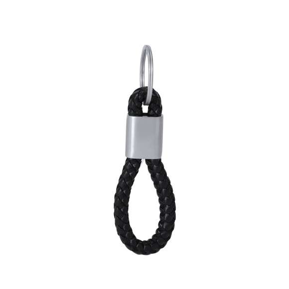Elegante llavero con cordón de PU trenzada. Incluye pieza central de aleación en color mate, especialmente diseñada para marcaje en láser.