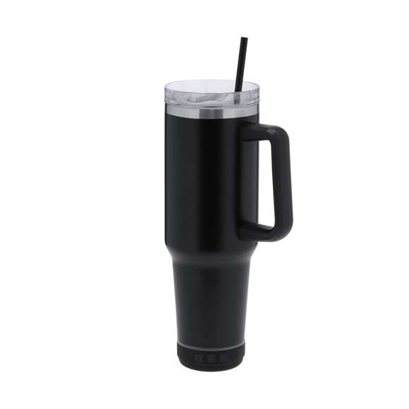 Taza térmica con Altavoz Bluetooth 5.3 de 3W integrado. Con 1,25L de capacidad, asa ergonómica y fabricado en acero inoxidable de doble pared, asegurando una durabilidad máxima y un excelente mantenimiento de la temperatura de las bebidas, ya sean frías o calientes. Es ideal para tener en tu escritorio, mesa o en cualquier superficie donde disfrutar tranquilamente de tu bebida favorita. La tapadera cuenta con un cierre a presión y un dosificador de fácil apertura, libre de BPA, garantizando seguridad y facilidad de uso. Cuenta con base antideslizante, a juego, que proporciona una mayor estabilidad. El altavoz Bluetooth integrado en la base de la taza es fácilmente extraíble gracias a su sistema de rosca, e incluye iluminación inteligente LED RGB, que se sincroniza al ritmo de la música, creando una experiencia visual y auditiva única. Además, la función manos libres permite atender llamadas sin necesidad de dejar lo que se está haciendo.